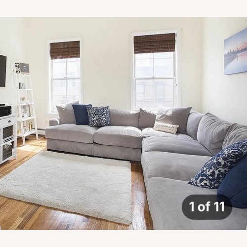 Used Macy's Light Gray Fabric 3+ Piece Sectional for sale on AptDeco