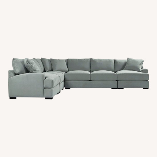 Used Macy's Light Gray Fabric 3+ Piece Sectional for sale on AptDeco