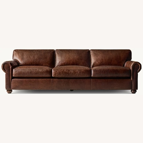 Used Restoration Hardware Original Lancaster 3-cushion Leather Sofa in Cocoa for sale on AptDeco