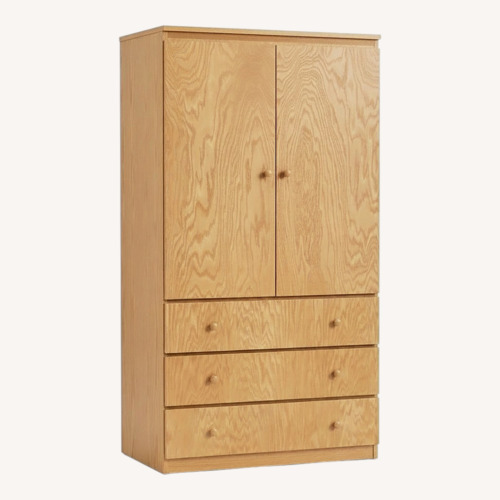 Used Gothic Cabinet Craft Natural Wood Armoire for sale on AptDeco