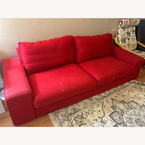 Used IKEA Red Fabric Sofa  for sale on AptDeco