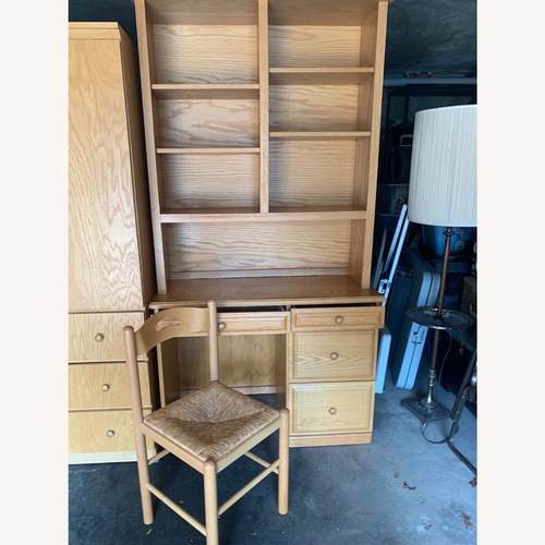 Used Gothic Cabinet Craft Natural Wood Accent Chair for sale on AptDeco