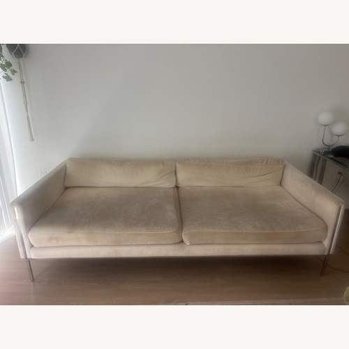 Used CB2 Ryker Natural Velvet 2 Seater Sofa for sale on AptDeco