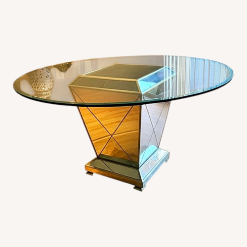 Used Z Gallerie Gold Glass Dining Table for sale on AptDeco