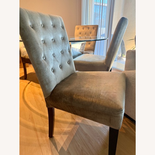 Used Z Gallerie Light Gray Velvet Dining Chairs for sale on AptDeco
