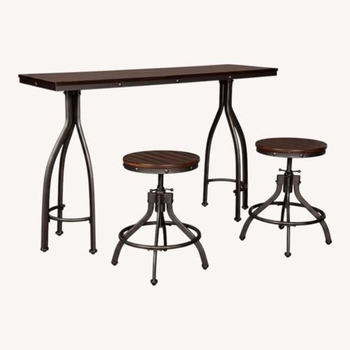 Used Amazon Dark Brown Wood Dining Set for sale on AptDeco
