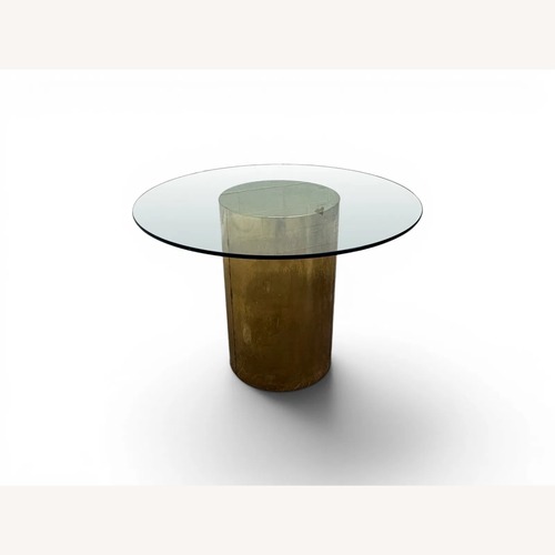 Used Signed Curtis Jere Round Brass Pedestal Table for sale on AptDeco