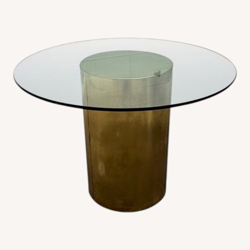 Used Signed Curtis Jere Round Brass Pedestal Table for sale on AptDeco