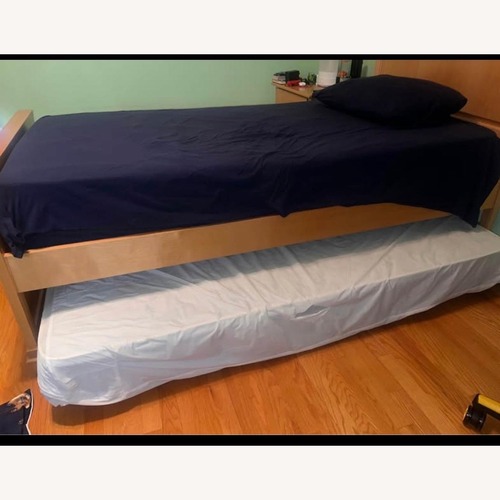 Used Light oak Wood Twin Bed for sale on AptDeco
