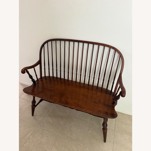 Used Nichols & Stone Dark Brown Wood Bench for sale on AptDeco