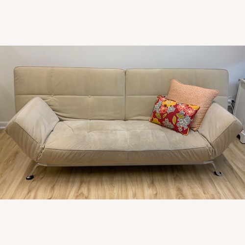Used Vintage Ligne Roset Light Brown Microsuede Futon for sale on AptDeco