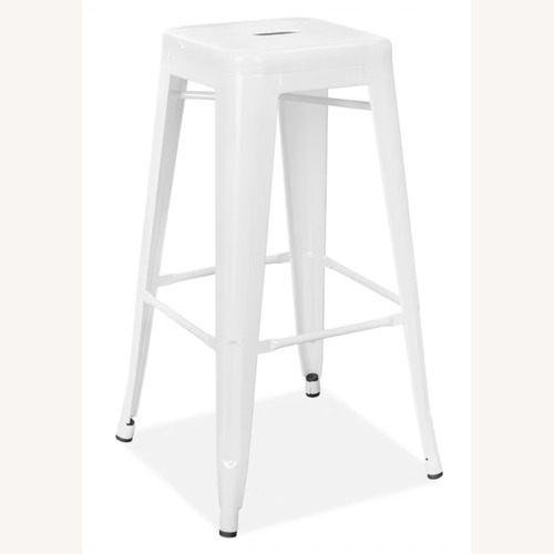 Used Amazon White Tabouret Bar Stools 30" for sale on AptDeco