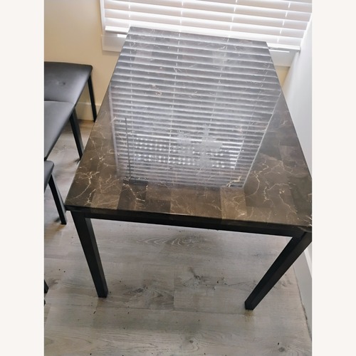 Used Black Faux Leather Dining Set for sale on AptDeco
