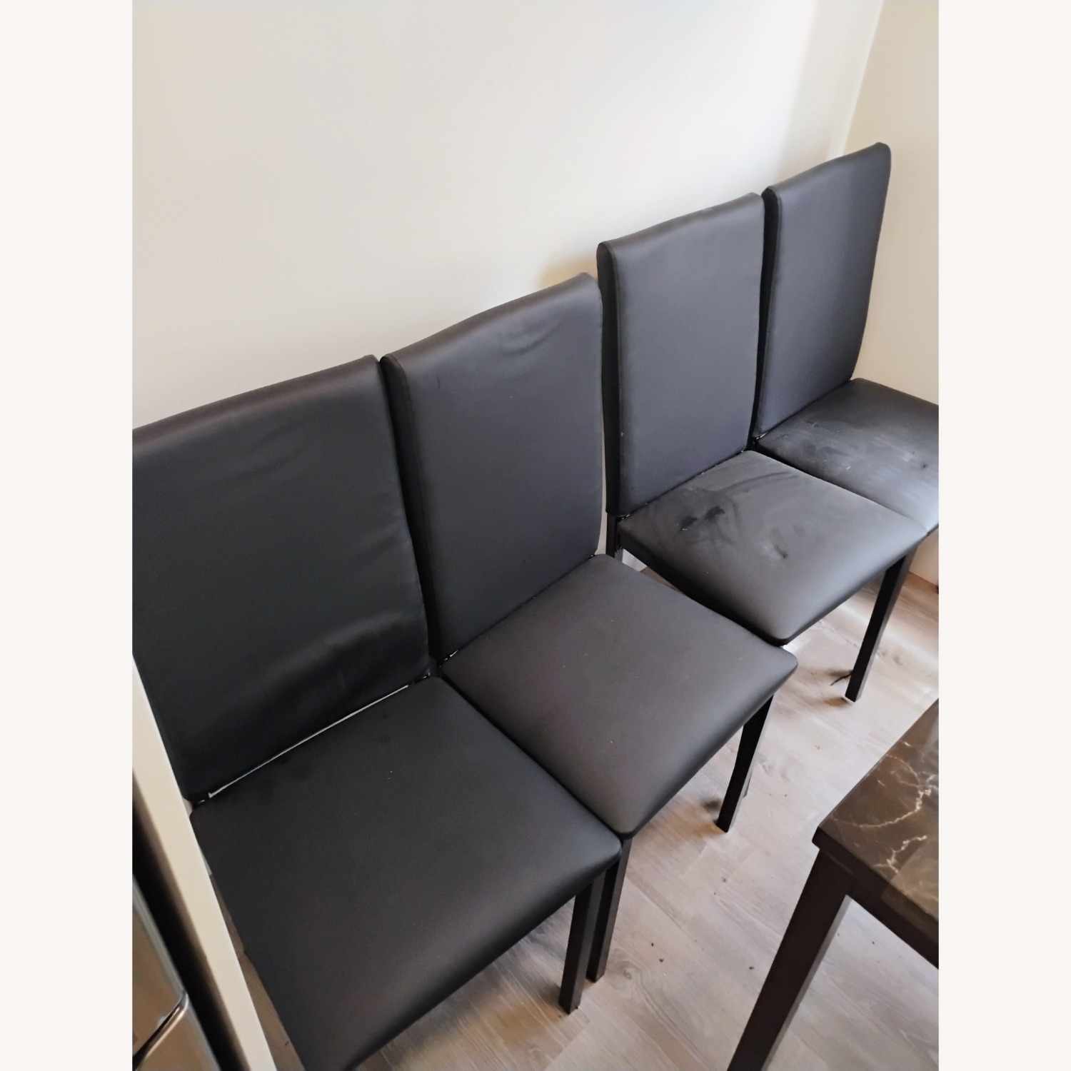 Black Faux Leather Dining Set - image-4