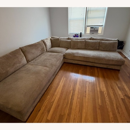 Used Wade Logan Caileigh Reversible Corduroy Sectional for sale on AptDeco