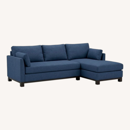 Used Apt2b Blue Avalon Fabric Right-side Chaise Sleeper Sofa for sale on AptDeco