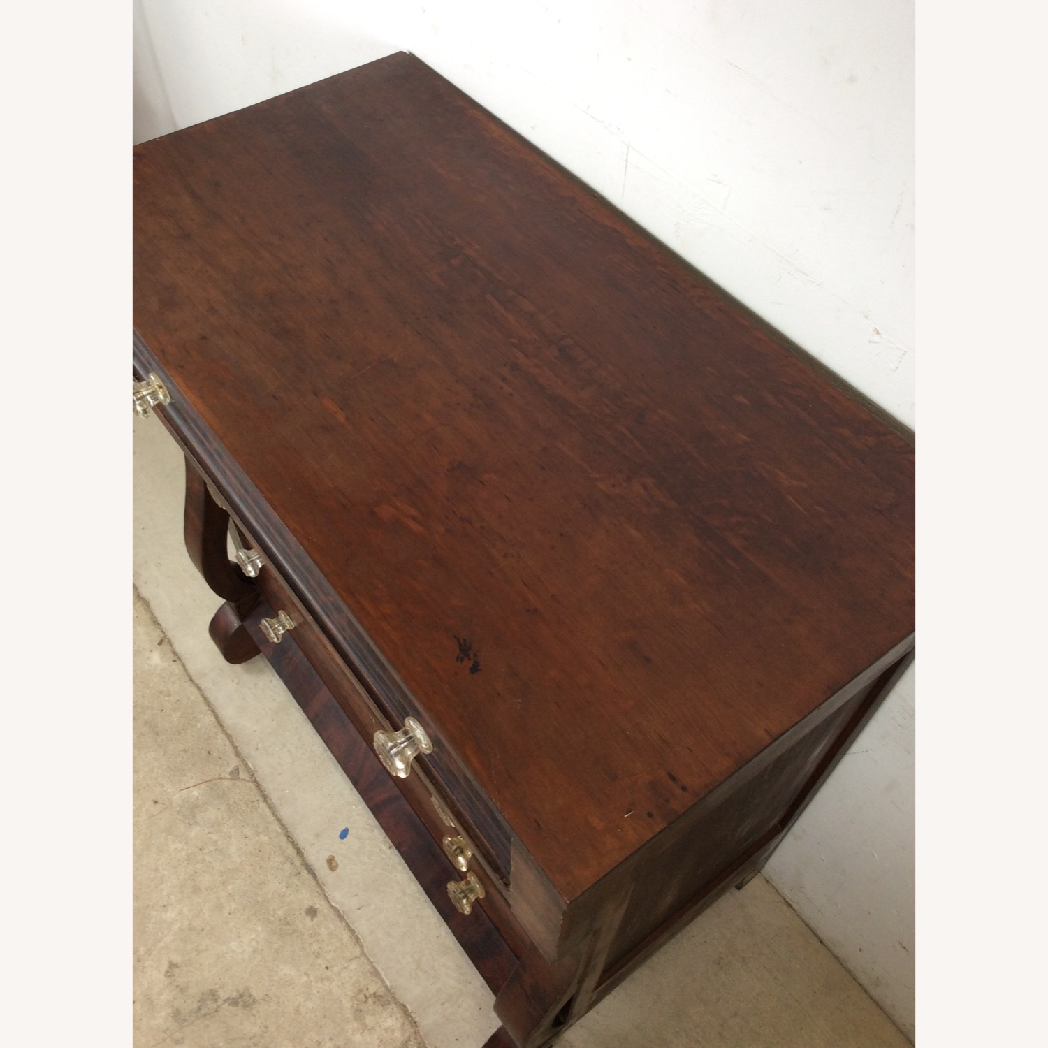 Antique Empire Mahogany Dresser with Glass Pulls - image-12