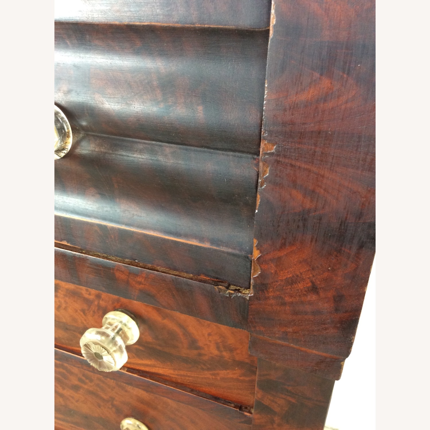 Antique Empire Mahogany Dresser with Glass Pulls - image-9