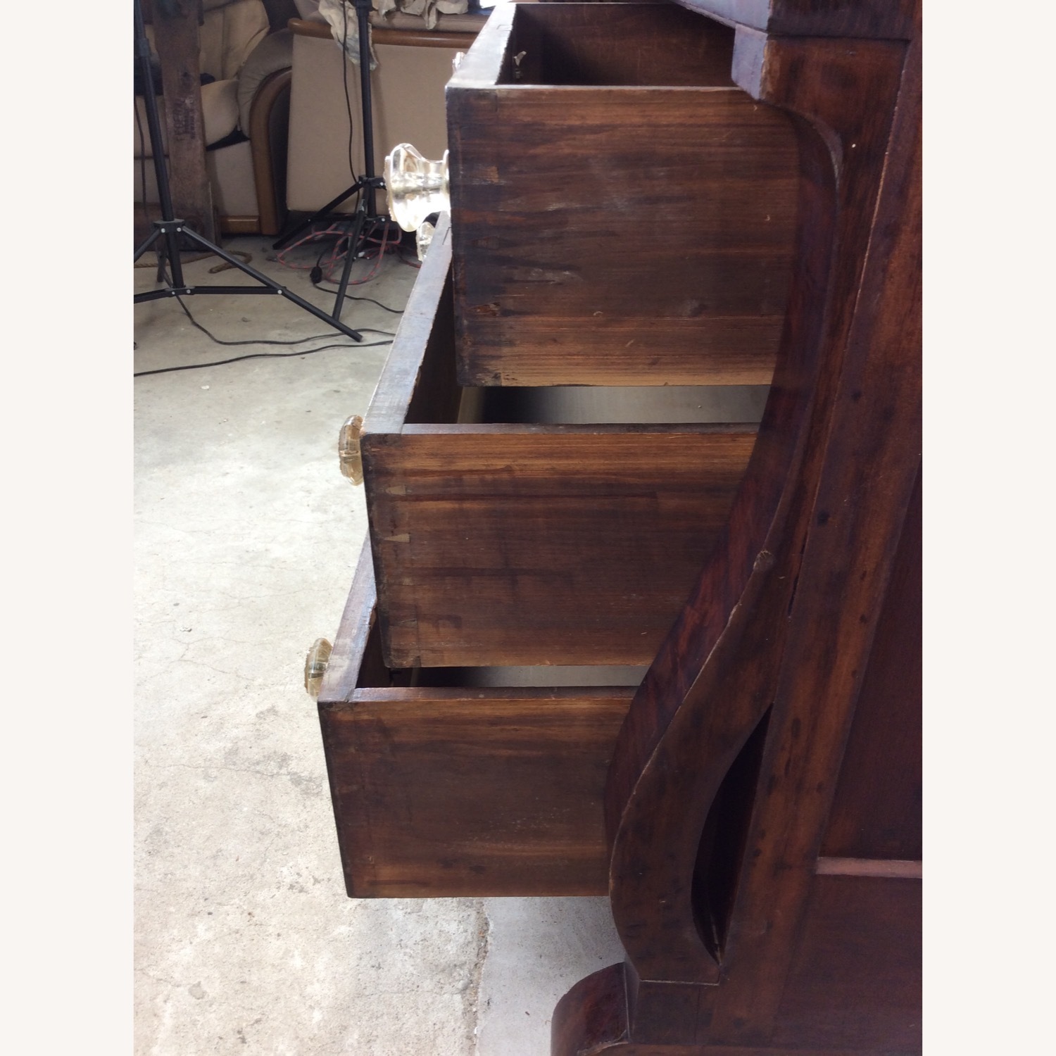 Antique Empire Mahogany Dresser with Glass Pulls - image-16