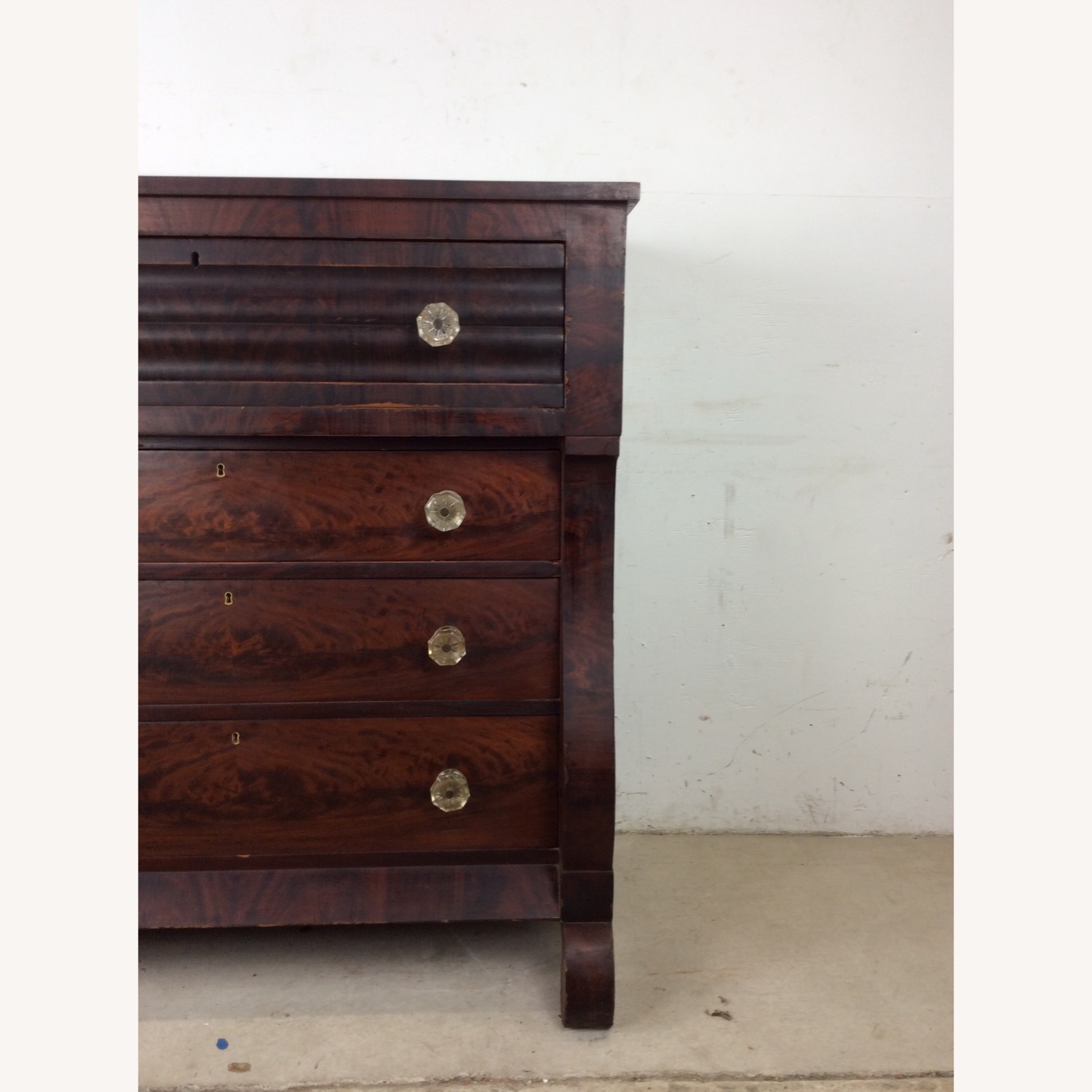 Antique Empire Mahogany Dresser with Glass Pulls - image-3