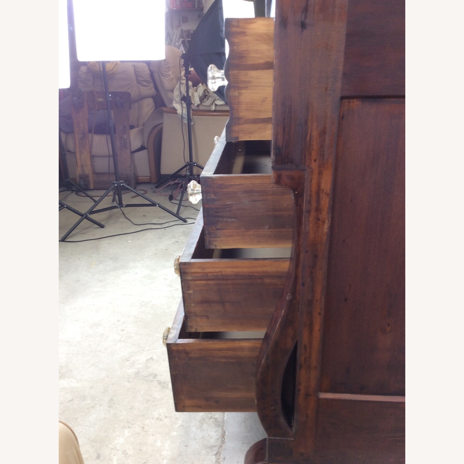 Antique Empire Mahogany Dresser with Glass Pulls - image-18