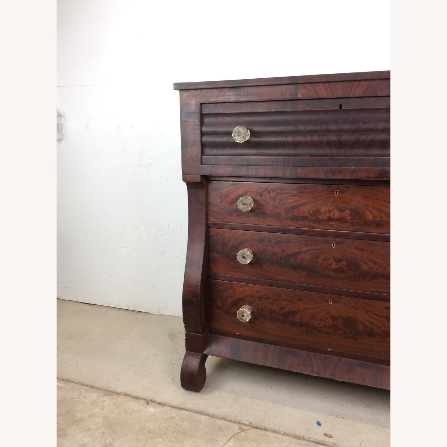 Antique Empire Mahogany Dresser with Glass Pulls - image-4