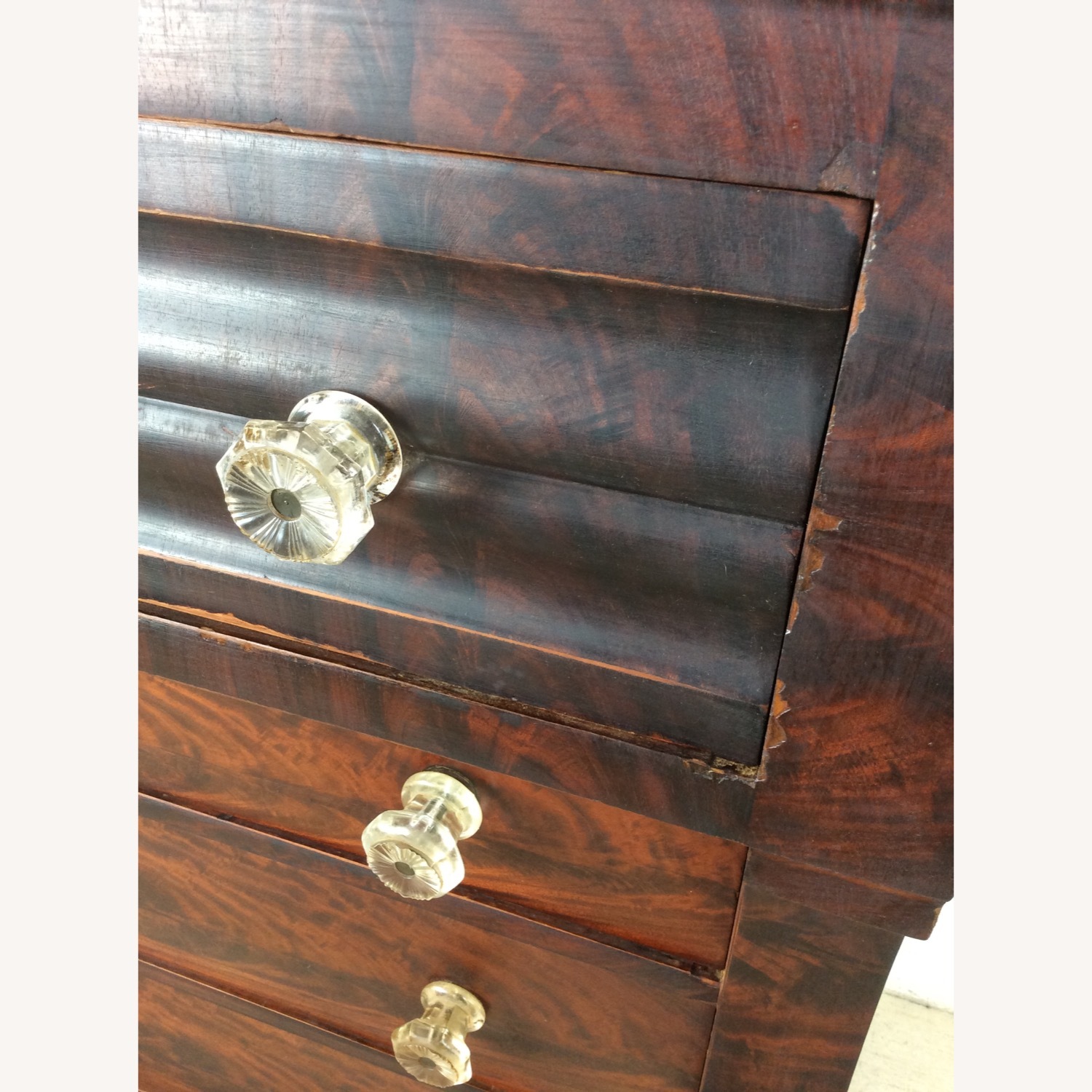 Antique Empire Mahogany Dresser with Glass Pulls - image-10