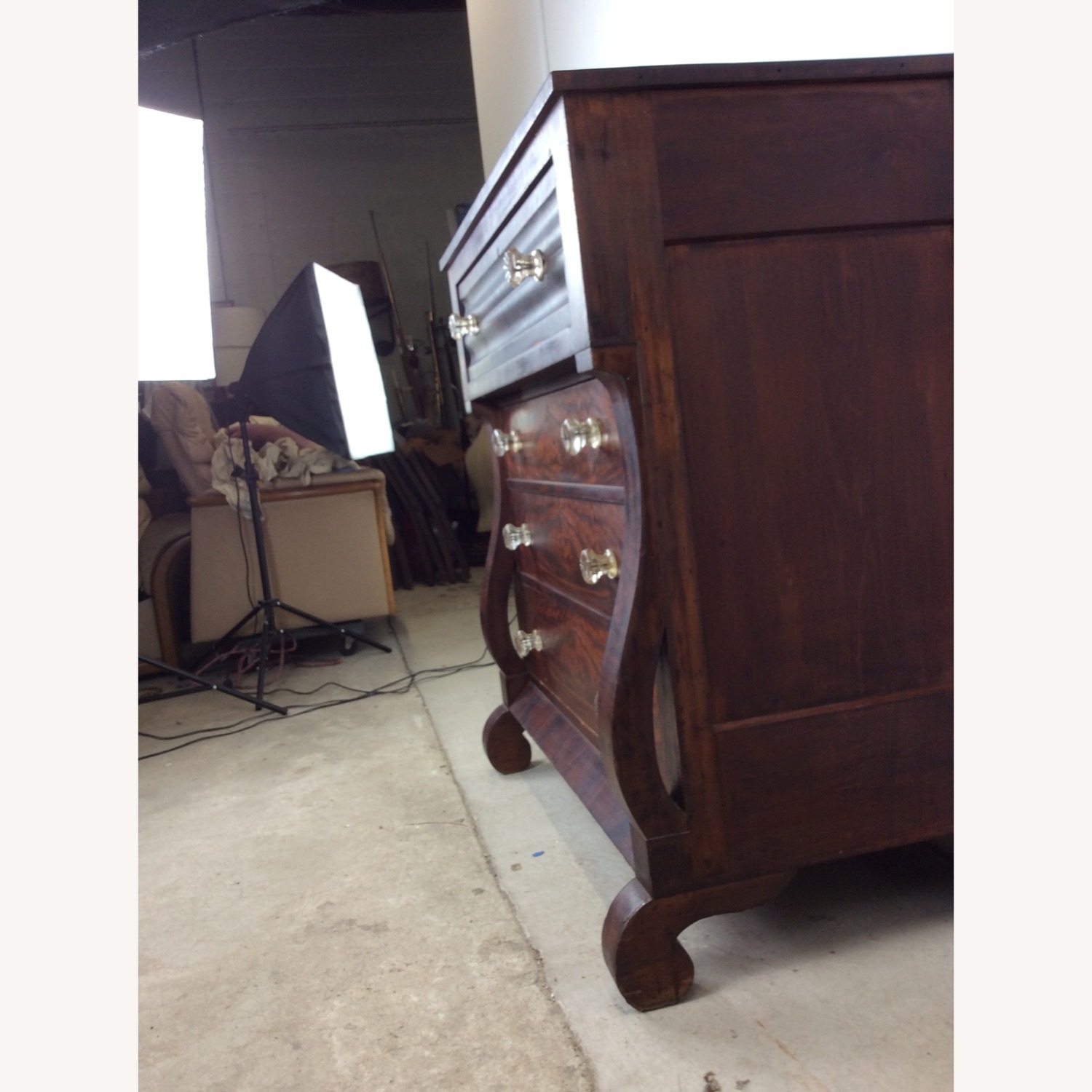 Antique Empire Mahogany Dresser with Glass Pulls - image-21
