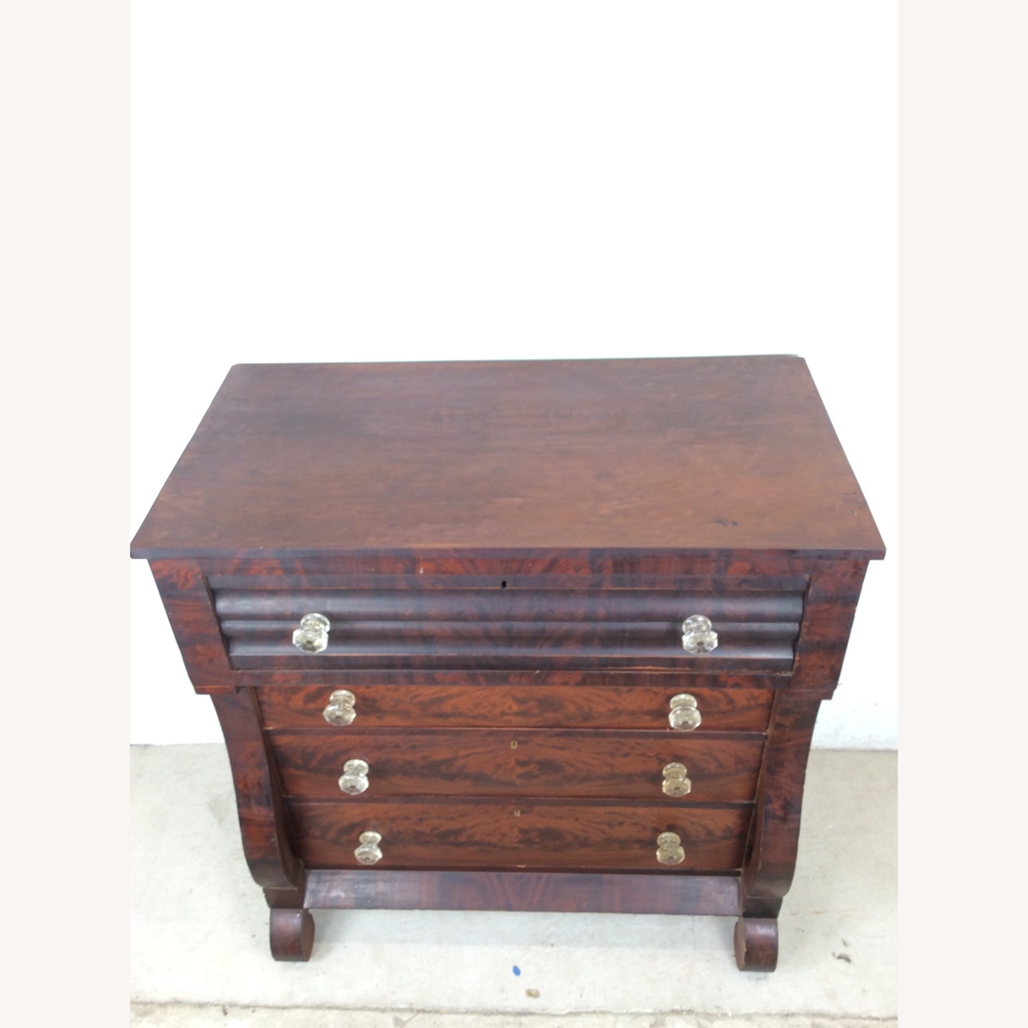 Antique Empire Mahogany Dresser with Glass Pulls - image-2