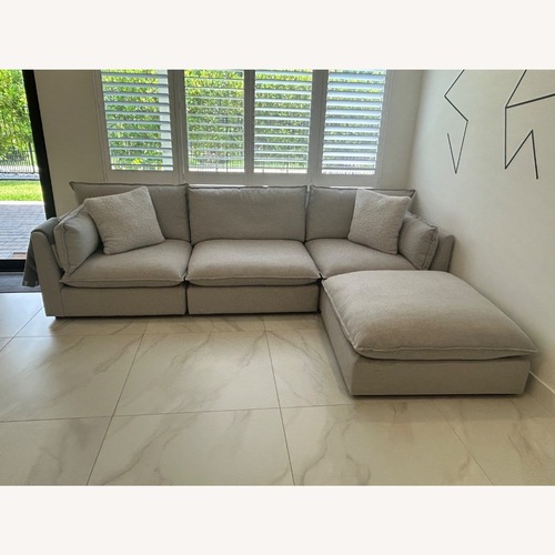 Used Arhaus Light Gray 3+ Piece Sectional + Ottoman for sale on AptDeco