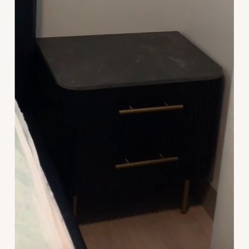 Used Arhaus Finnley Nightstand Ebony Bluestone for sale on AptDeco