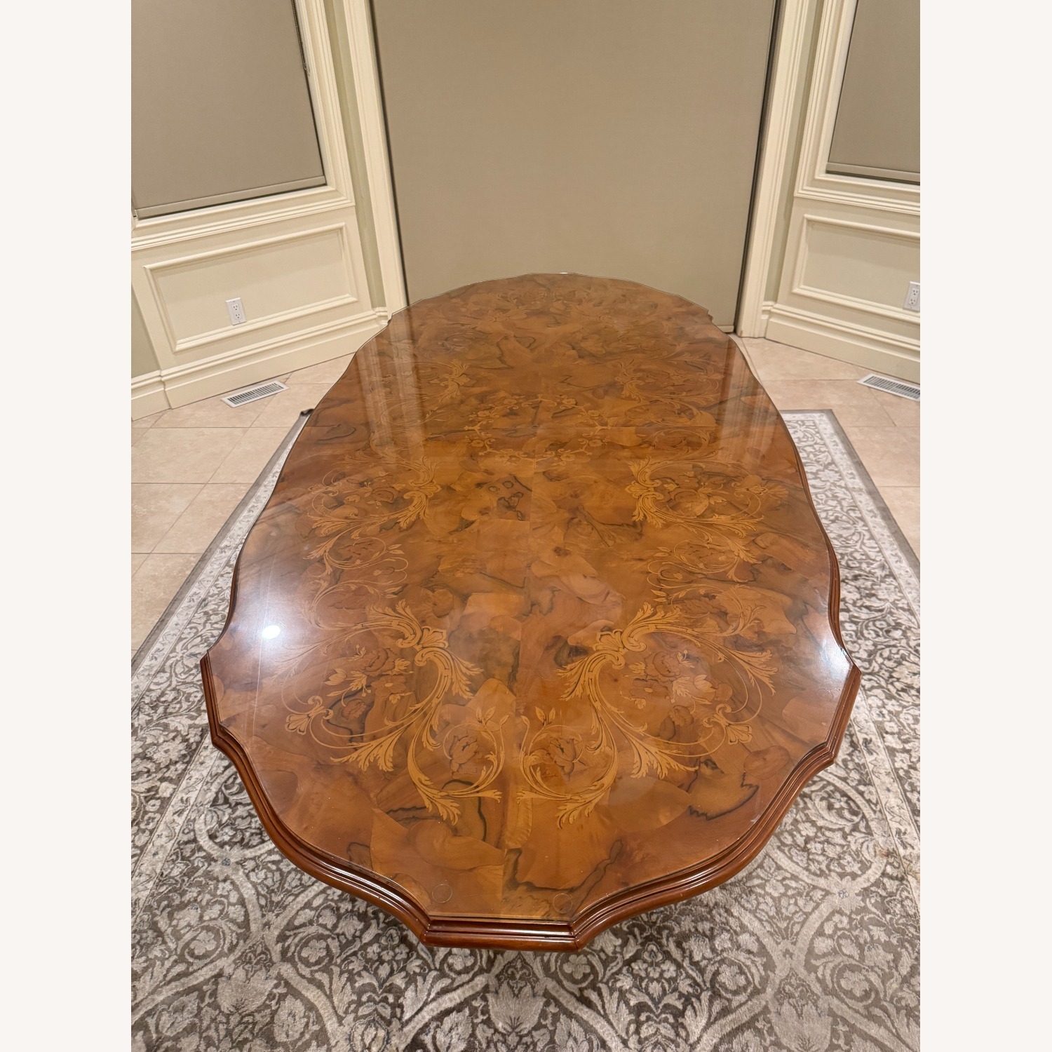 Vintage/Antique Natural Wood Dining Table - image-2