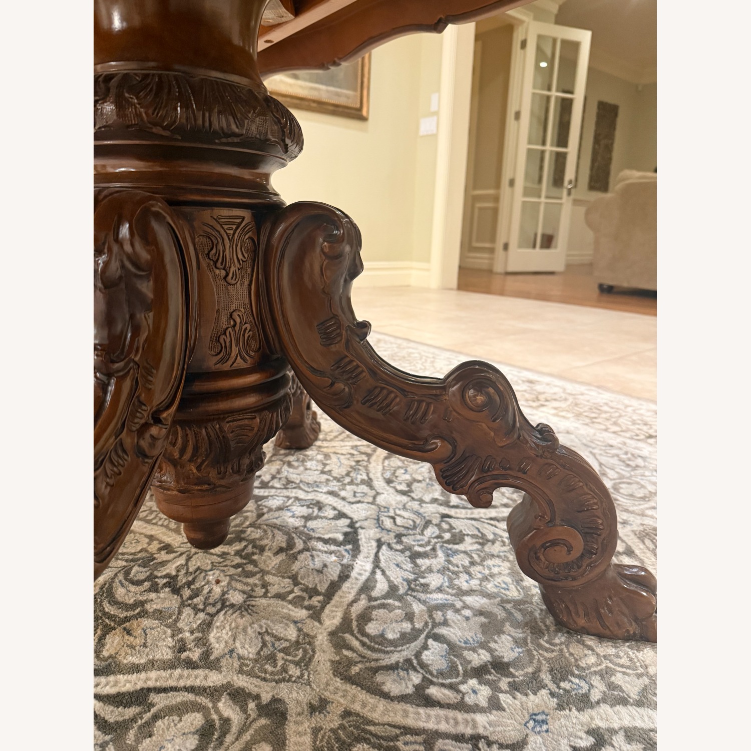 Vintage/Antique Natural Wood Dining Table - image-3