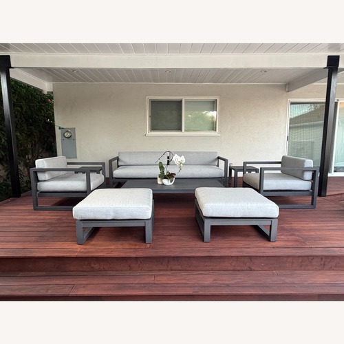 Used Restoration Hardware Aegean Outdoor Set — New Sunbrella Cushions for sale on AptDeco