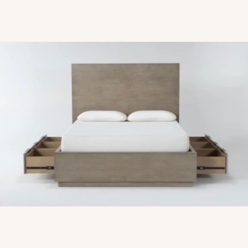 Used Living Spaces Natural King Bed for sale on AptDeco