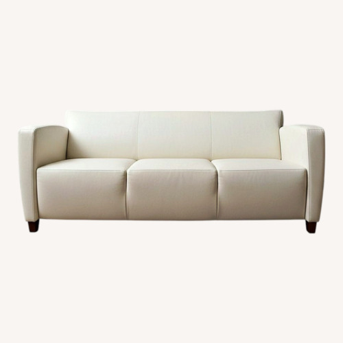 Used White Leather 3+ Seater Sofa for sale on AptDeco