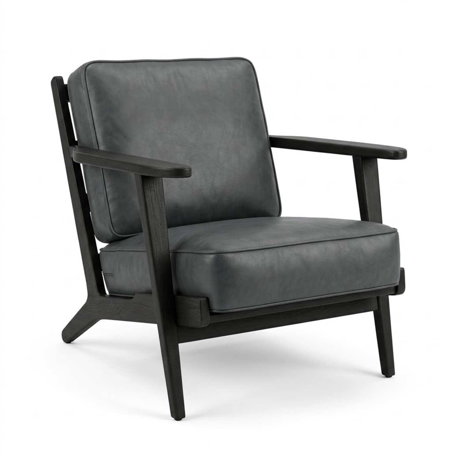 Pottery Barn Raylan Leather Chair - image-4