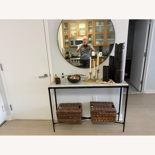 Used Restoration Hardware Natural Marble Side Table for sale on AptDeco