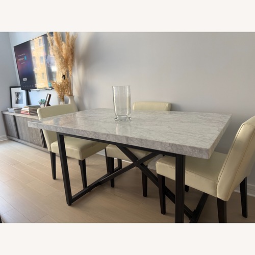 Used Restoration Hardware Torano Light Gray Dining Table for sale on AptDeco