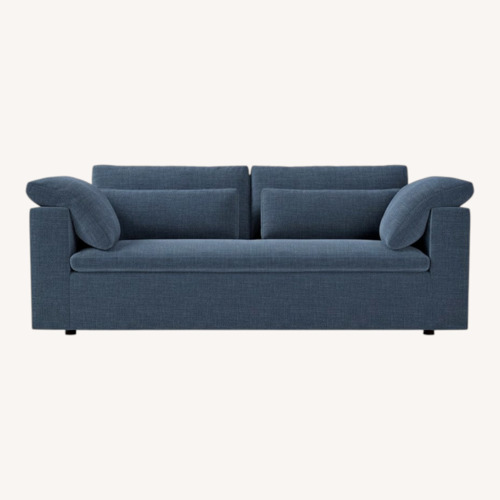 Used West Elm Harmony Blue Velvet Sleeper Sofa for sale on AptDeco