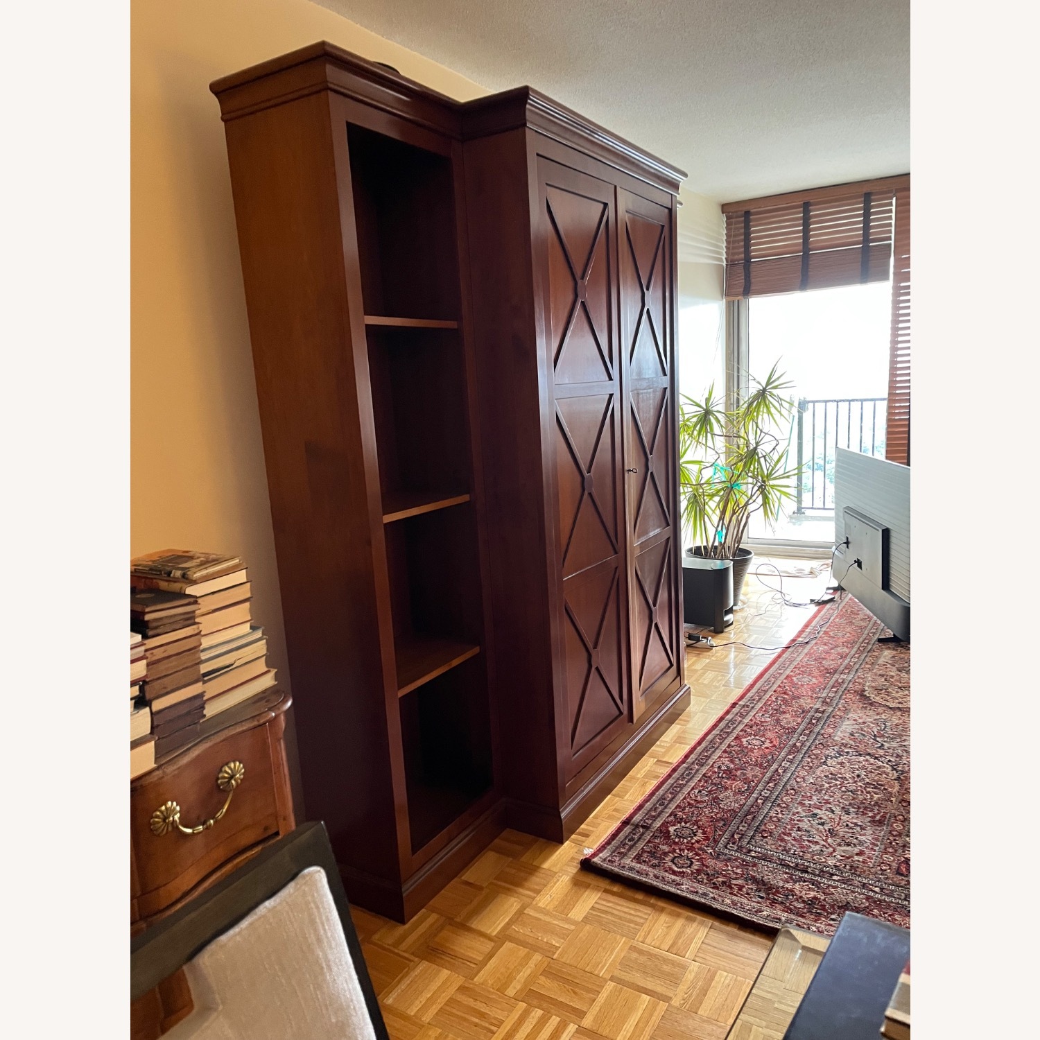 Grange Dark Brown Wood armoire - image-2