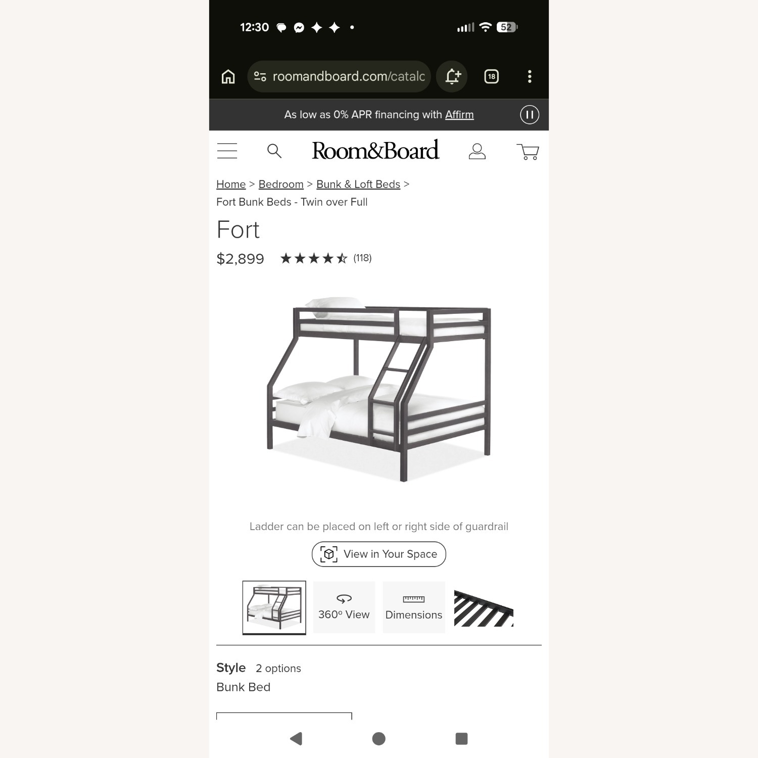 Room & Board Fort Bunk Bed - Twin over Full - image-7