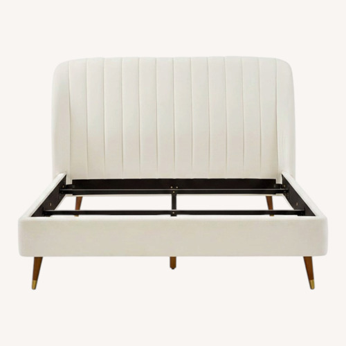 Used Castlery Frost White Lexi Tufted King Bed for sale on AptDeco