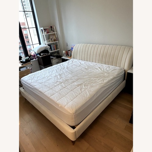Used Castlery Frost White Lexi Tufted King Bed for sale on AptDeco