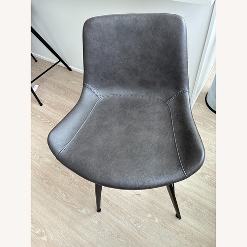 Used Arhaus Gage Dark Faux Leather Swivel Stool for sale on AptDeco