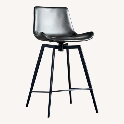 Used Arhaus Gage Dark Faux Leather Swivel Stool for sale on AptDeco