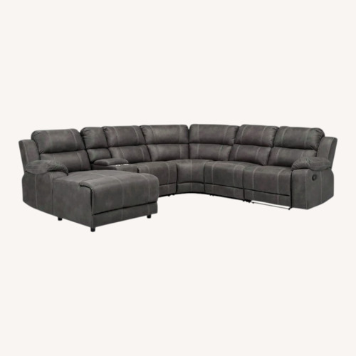 Used Raymour & Flanigan Kerridon Dark Gray 6 Piece Sectional for sale on AptDeco