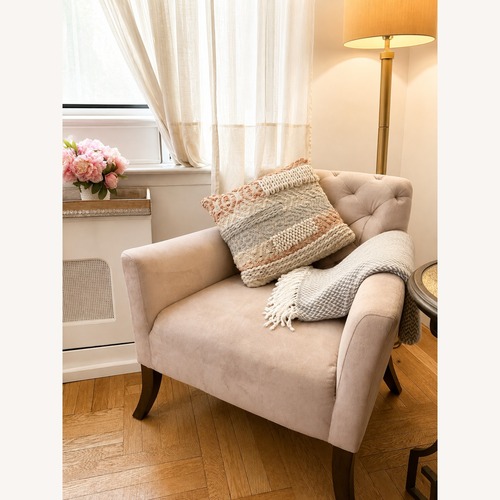 Used West Elm Dusty Mauve Elton Armchair for sale on AptDeco