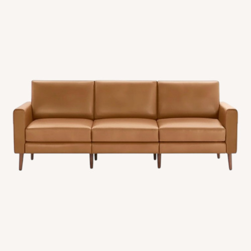 Used Burrow Nomad Light Brown Leather 3+ Seater Sofa for sale on AptDeco