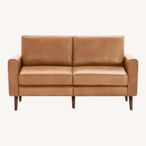 Used Burrow Light Brown Leather 2 Seater Sofa for sale on AptDeco